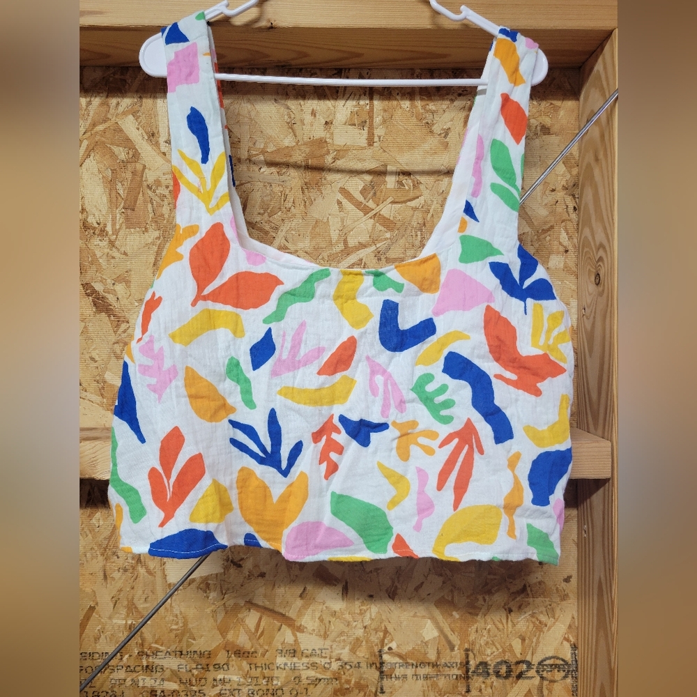 SHOW ME YOUR MUMU Tara Crinkled Cotton Crop Top Sz XL & XXL